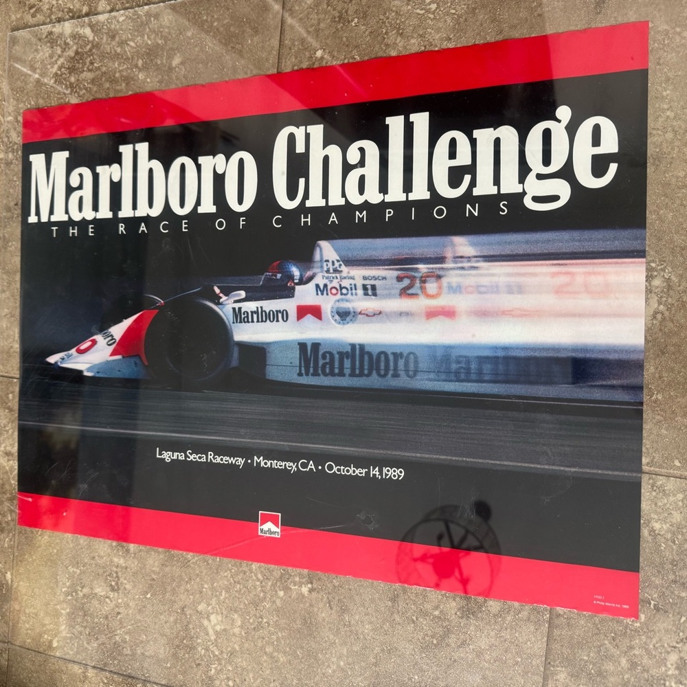 1989 Marlboro Challenge‎ Laguna Seca Indy Car CART Racing Poster Vintage